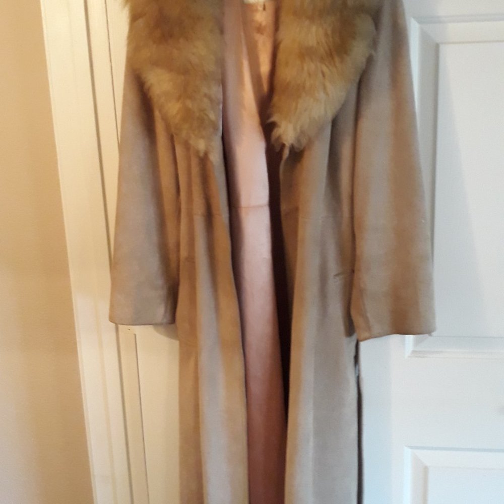 Vintage SHG Suede & Lamb Fur Made in England Coat